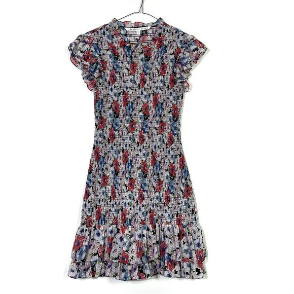 Veronica Beard Cici Floral Smocked Fit-And-Flare Mini Dress Size 2 EUC - Picture 3 of 8